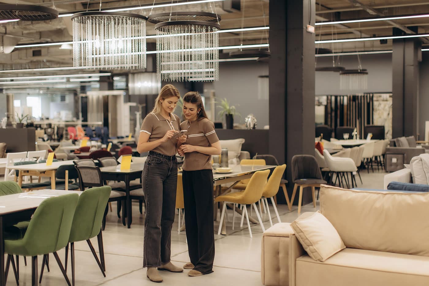 Et par der er på arbejde i en butik